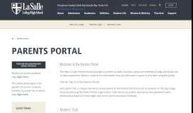 
							         Parents Portal - La Salle College High School								  
							    