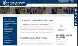 
							         Parents / PowerSchool Parent Portal - Massapequa								  
							    