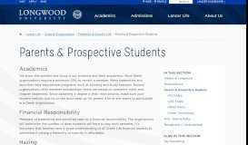 
							         Parents & Prospective Students - Longwood University								  
							    