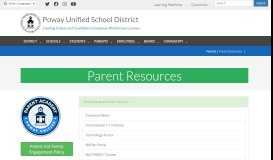 
							         Parents Resources - Poway Unified								  
							    