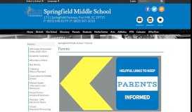 
							         Parents - Springfield Middle School - Fort Mill School District								  
							    