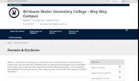 
							         Parents & Students - Brisbane Water Secondary College - Woy Woy ...								  
							    