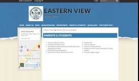 
							         Parents & Students - Eastern View High School								  
							    