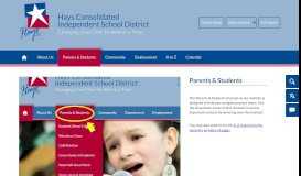 
							         Parents & Students / Homepage - Hays CISD								  
							    