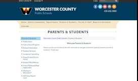 
							         Parents & Students - Worcester County Public Schools								  
							    