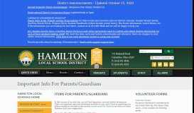 
							         Parents' Web Portal - Hamilton Local School District								  
							    