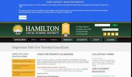 
							         Parents' Web Portal - Hamilton Local Schools								  
							    