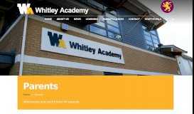 
							         Parents - Whitley Academy								  
							    
