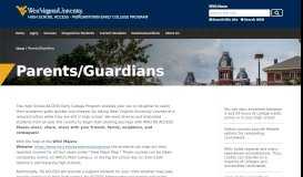 
							         Parents/Guardians | Access | West Virginia University								  
							    