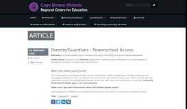 
							         Parents/Guardians : Powerschool Access | CB-VRCE Home - cbvrsb								  
							    