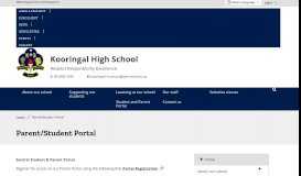 
							         Parent/Student Portal - Kooringal High School								  
							    