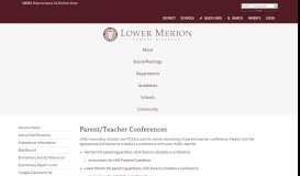 
							         Parent/Teacher Conferences - Lower Merion School District								  
							    