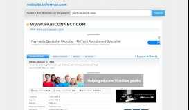 
							         pariconnect.com at WI. PARiConnect by PAR - Website Informer								  
							    
