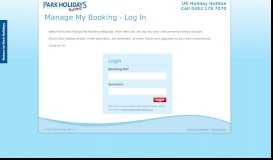 
							         Park Holidays UK - Manage My Holiday Booking - Login Page								  
							    