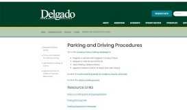
							         Parking and Driving Procedures - Delgado Community College								  
							    