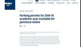 
							         Parking permits for 2018-19 academic year available for ... - NAU News								  
							    