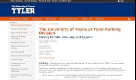 
							         Parking Permits | UT Tyler Police Department | Safety, Security								  
							    