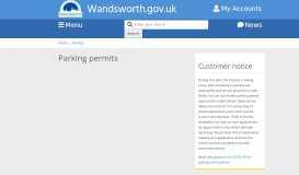 
							         Parking permits | Wandsworth Council								  
							    