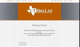 
							         Parking Portal: The University Of Texas At Dallas								  
							    