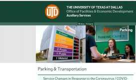 
							         Parking & Transportation - Auxiliary Services - The ... - UT Dallas								  
							    