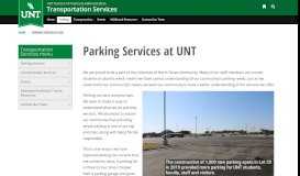 
							         Parking | Transportation Services - UNT Transportation Services								  
							    