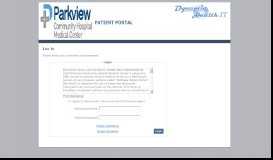 
							         Parkview Patient Portal								  
							    