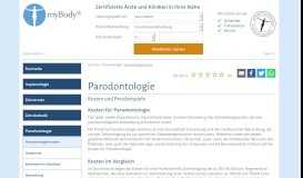 
							         Parodontologie auf myBody.de - Kosten für Parodontalchirurgie								  
							    