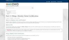 
							         Part 3: Filing a Weekly Claim Certification - Wisconsin ...								  
							    