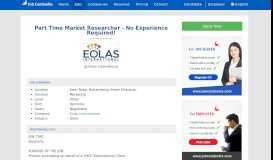 
							         Part Time Market Researcher - No Experience Required! with Eolas ...								  
							    