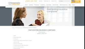 
							         Participating Insurance Companies - Chesapeake Urology								  
							    