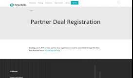 
							         Partner Deal Registration - New Relic								  
							    