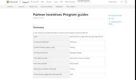 
							         Partner Incentives Program guides - Microsoft Support								  
							    