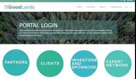 
							         Partner | Investor | Client | Expert Networks - Portal Login - Good-Lands								  
							    