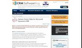 
							         Partner Portal FAQs for Microsoft Dynamics CRM - CRM Software Blog ...								  
							    