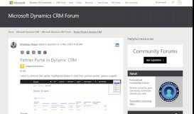 
							         Partner Portal In Dynamic CRM - Microsoft Dynamics CRM Forum ...								  
							    