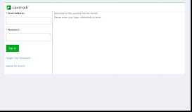 
							         Partner Portal - Login - Lexmark								  
							    