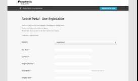 
							         Partner Portal - User Registration | Panasonic Industry Europe								  
							    