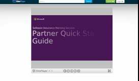 
							         Partner Quick Start Guide Software Assurance Planning Services ...								  
							    