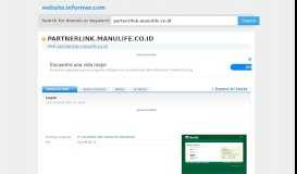 
							         partnerlink.manulife.co.id at Website Informer. Login. Visit ...								  
							    