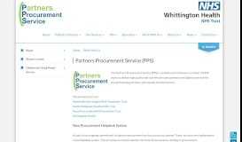 
							         Partners Procurement Service (PPS) - Whittington Hospital								  
							    