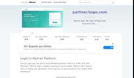 
							         Partner.tugo.com website. Login to Partner Platform.								  
							    