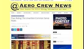 
							         Pass Riding: The Unwritten Common Sense Rules | Aero Crew News								  
							    