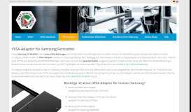 
							         Passenden VESA Adapter für Samsung Fernseher / TV Geräte finden								  
							    