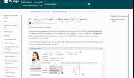 
							         Passive Employees - Quinyx User Manual and FAQs - Employee Cards								  
							    