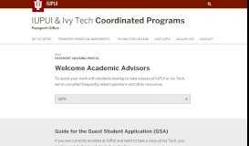 
							         Passport advising portal: IUPUI & Ivy Tech Coordinated Programs ...								  
							    