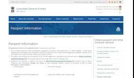 
							         Passport information - :: Consulate General of India Birmingham								  
							    