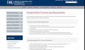 
							         Password Best Practices and Requirements : Florida Atlantic ... - FAU								  
							    