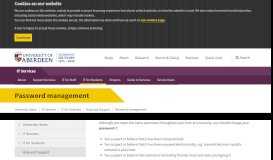 
							         Password management | IT Services | The University of Aberdeen								  
							    