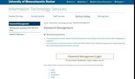 
							         Password Management - University of Massachusetts Boston								  
							    