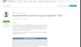 
							         Password Self Service & End User Logon Configuration – AC10 | SAP ...								  
							    